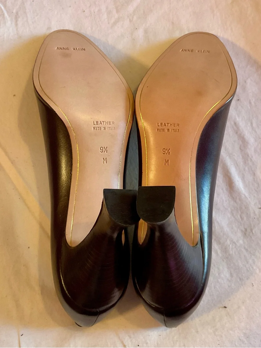 Vintage Anne Klein Couture Dark Brown Leather Pumps